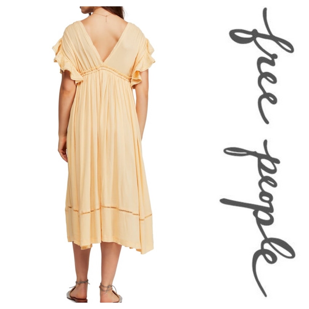 Free People Will Wait For You Midi Dress Natural - Picture 5 of 6